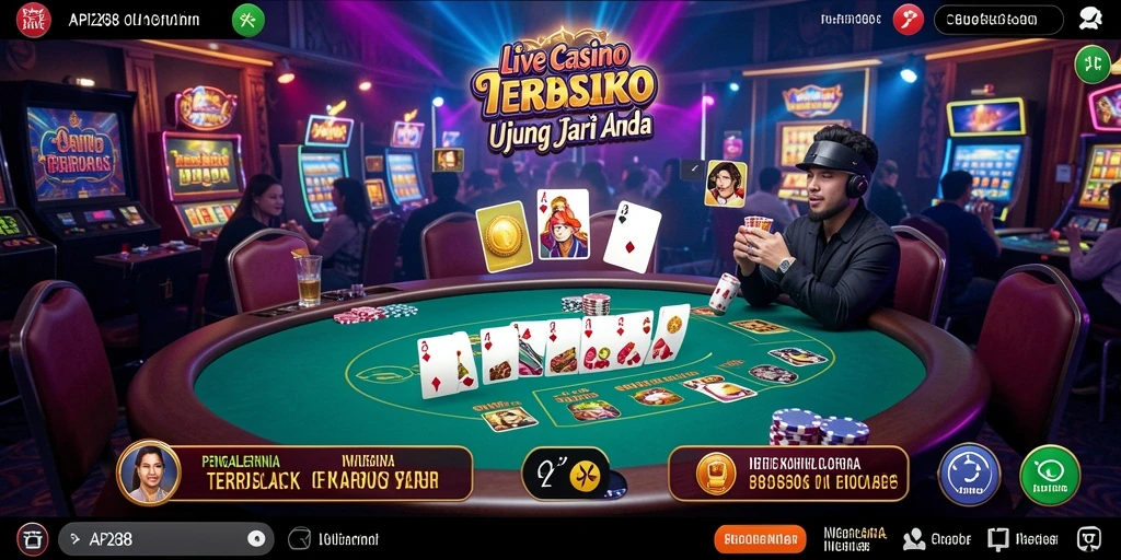 Tampilan permainan Live Casino yang dinamis dan menarik di API288.