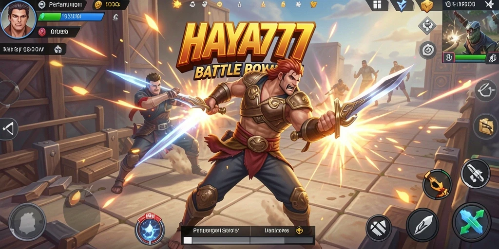 Tangkapan layar utama HAYA777 menampilkan aksi pertempuran Battle Royale yang mendebarkan.
