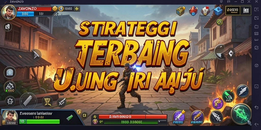 Screenshot gameplay ZAVONZO yang menampilkan strategi pertempuran yang dinamis.